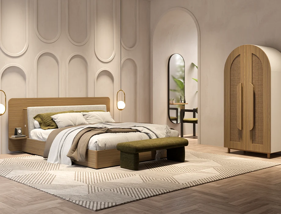 Bedroom interior designed and furnished by Zenvic