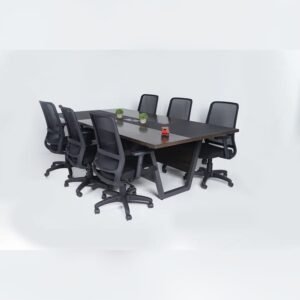 Conference Table 8 ft – Dark Wenge with Steel Frame