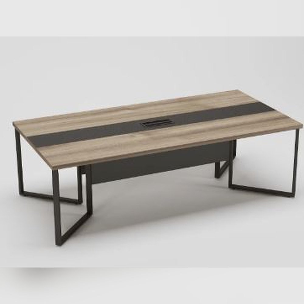 Conference Table 8 ft – Oak with Grey Centre Strip