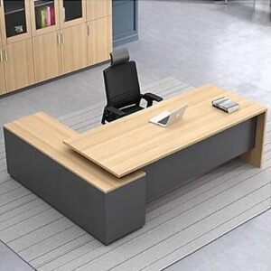Executive L-Shaped Office Table – 72" with Side Rack