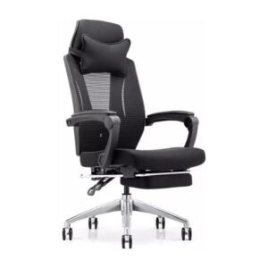 Q 57 Ergonomic Mesh Chair with Footrest – Black