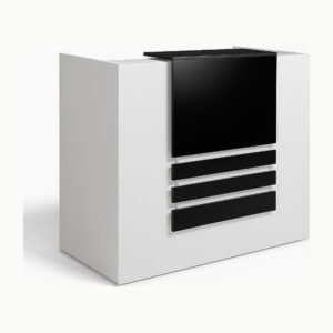 Reception Counter 4 ft – White & Black