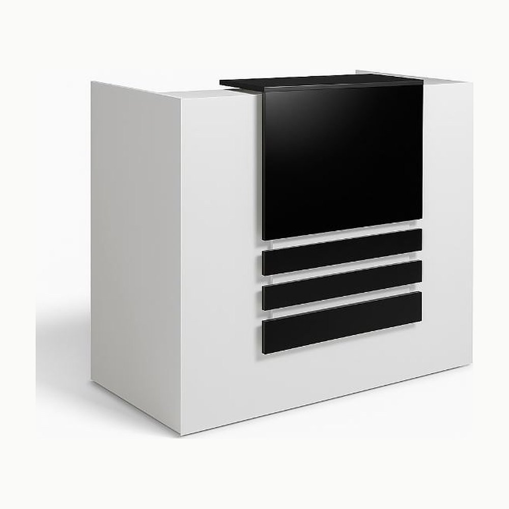Reception Counter 4 ft – White & Black